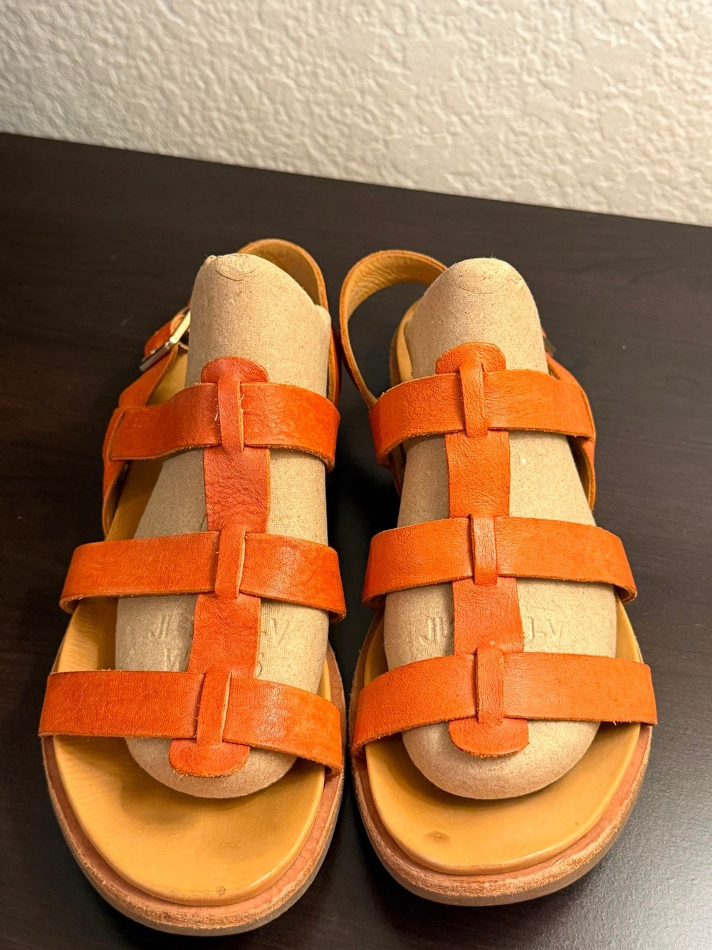 Kork-Ease Leather Gladiator Sandals Cognac Orange artisan comfort  Size 10